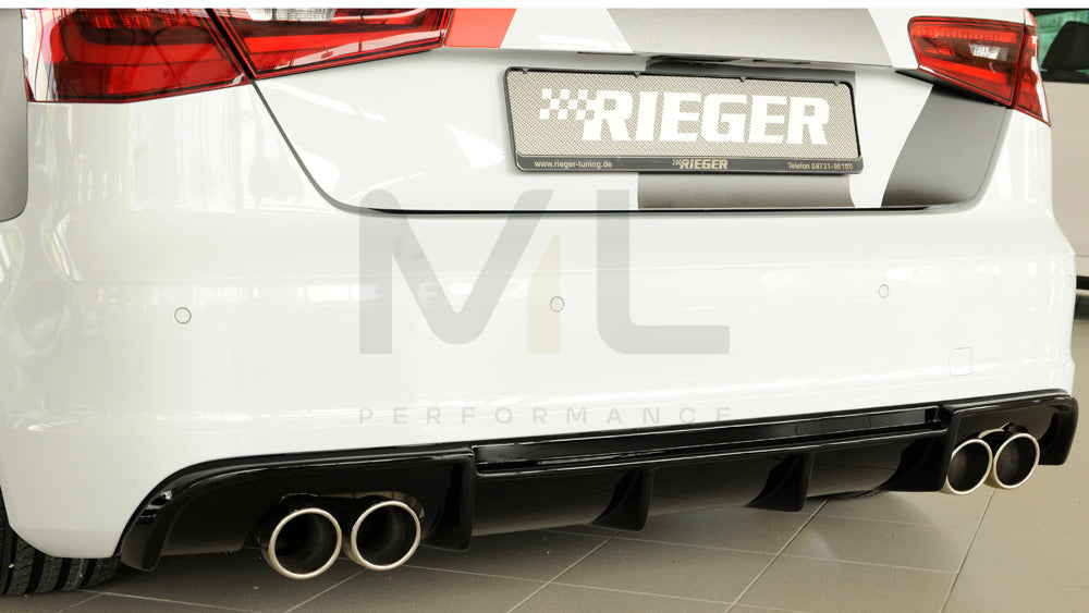 Rieger 00088142 Audi 8V A3 Rear Diffuser 8 | ML Performance UK Car Parts