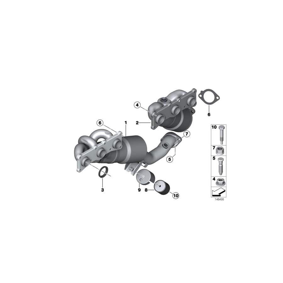 Genuine BMW 18407646692 E91 E81 E92 Rp-Exhaust Manifold With Catalytic Conv. ZYL.1-3 ULEV2 (Inc. 125i, 130i & X1 25iX) | ML Performance UK Car Parts