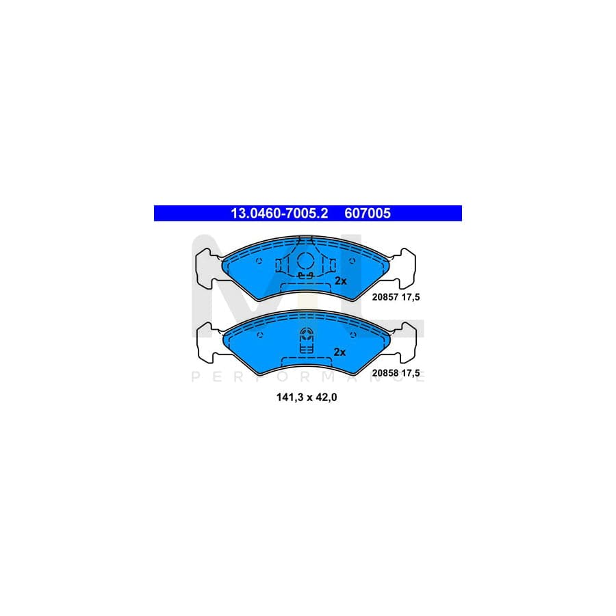 ATE 13.0460-7005.2 Brake pad set for FORD FIESTA excl. wear warning contact, not prepared for wear indicator | ML Performance Car Parts