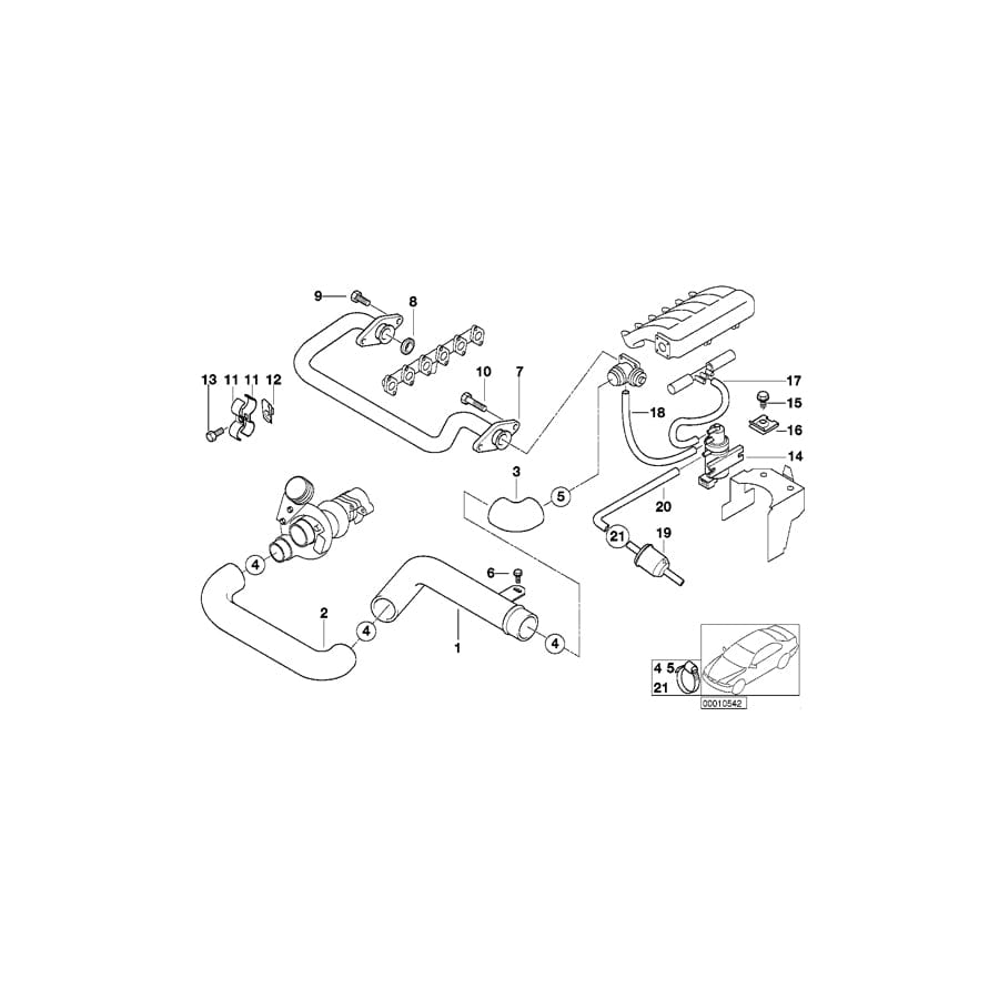 Genuine BMW 11617801549 E39 E38 Pressure Hose Assy (Inc. 525tds, 525td & 725tds) | ML Performance UK Car Parts