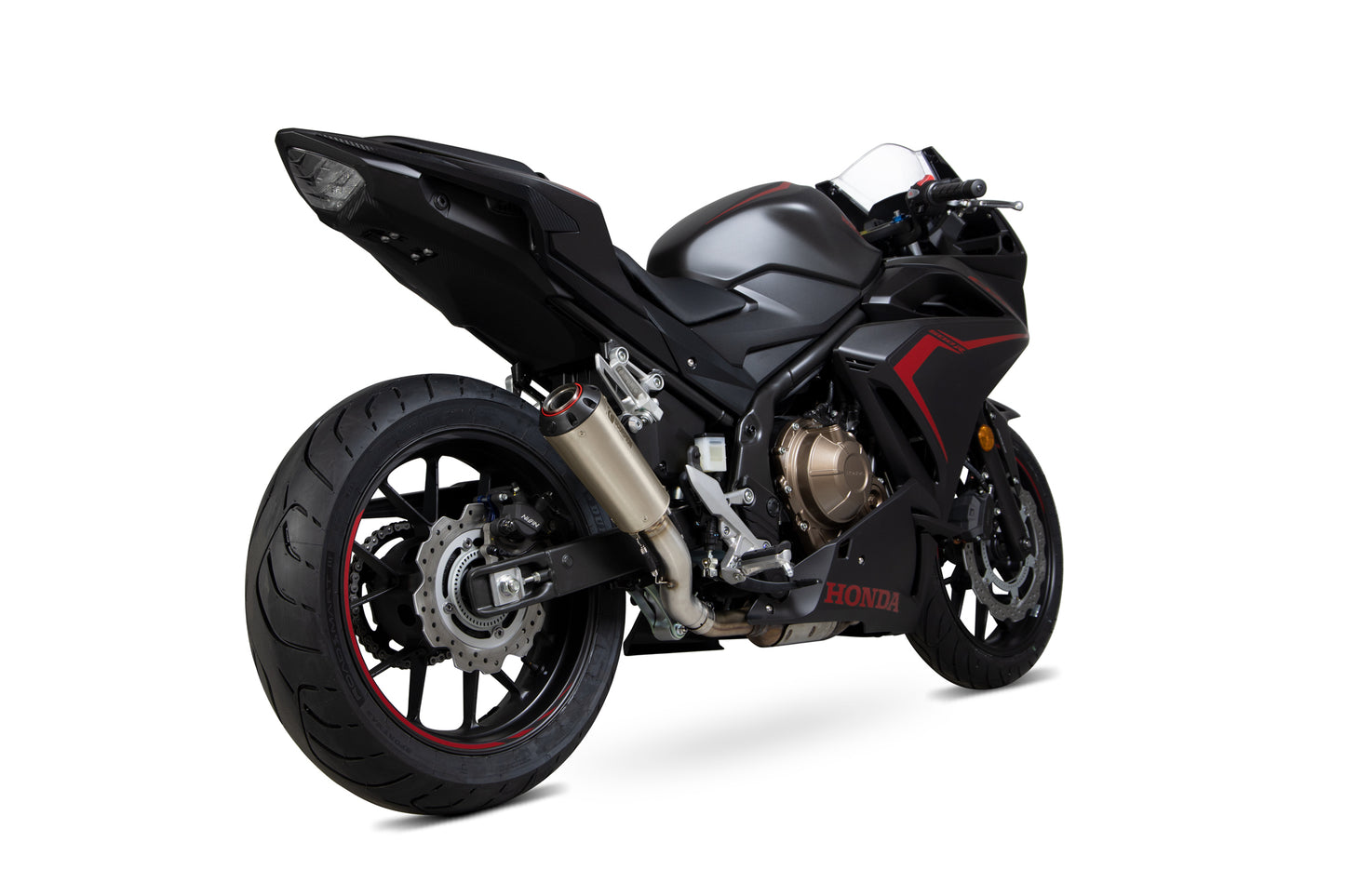 Scorpion PHA186TEO Honda CBR500 R Red Power Slip-On - Titanium Sleeve | ML Performance UK UK