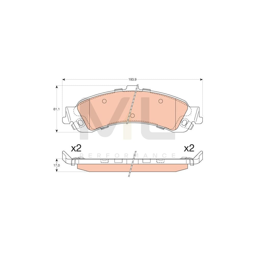 TRW Gdb4454 Brake Pad Set Not Prepared For Wear Indicator | ML Performance Car Parts