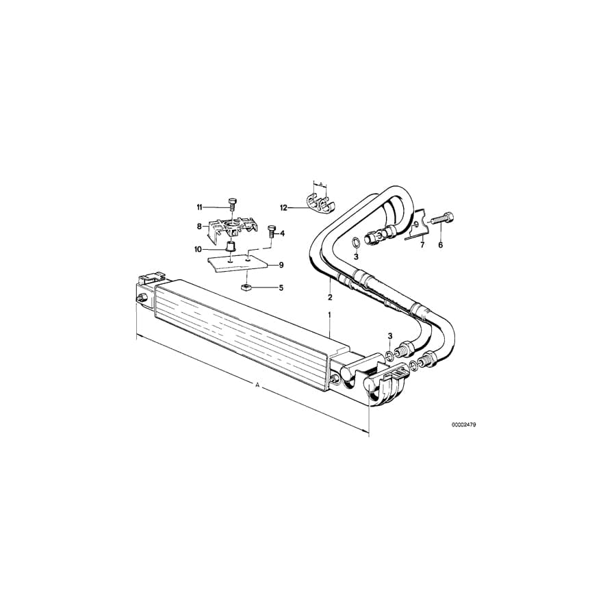 Genuine BMW 17211712362 E32 Oil Cooling Pipe-Screw Type Connection 892MM*919MM (Inc. 735i, 735iL & 730i) | ML Performance UK Car Parts