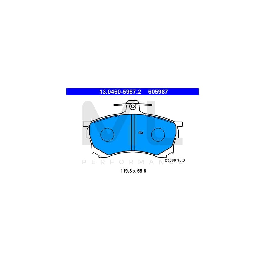 ATE 13.0460-5987.2 Brake pad set for MITSUBISHI CARISMA excl. wear warning contact | ML Performance Car Parts