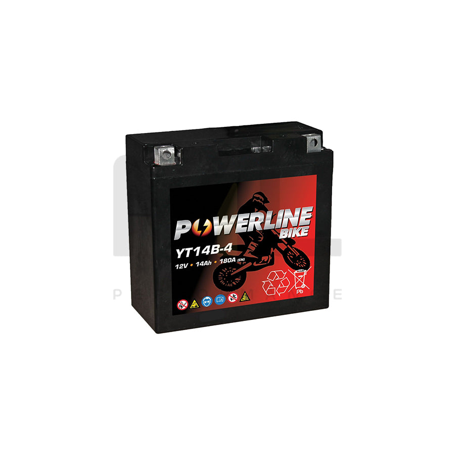 YT14B-4 Powerline AGM Motorcycle Battery 12V 14Ah YT14B4 | Car Batteries UK | ML Performance Car Parts