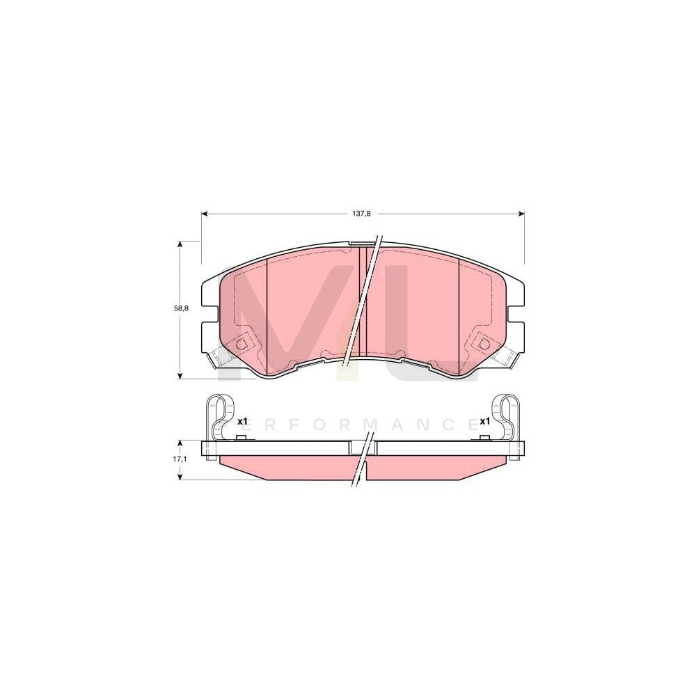 TRW Gdb3162 Brake Pad Set With Acoustic Wear Warning | ML Performance Car Parts