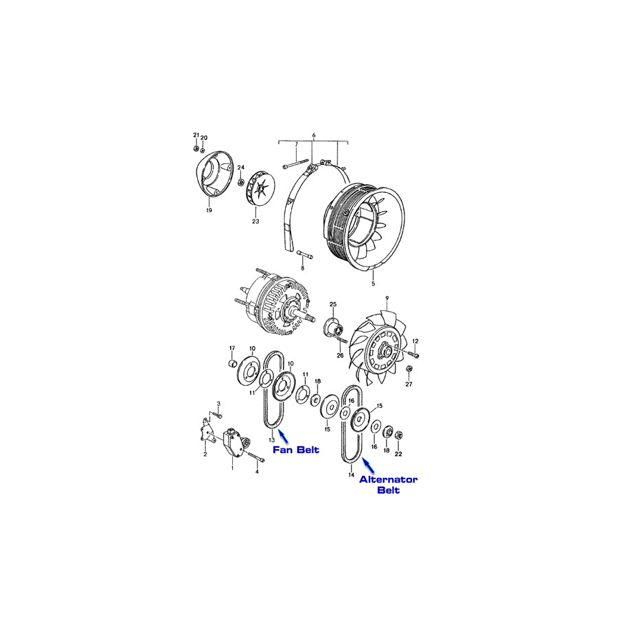 Genuine Porsche Alternator Belt Porsche 964 / 993 | ML Performance UK Car Parts