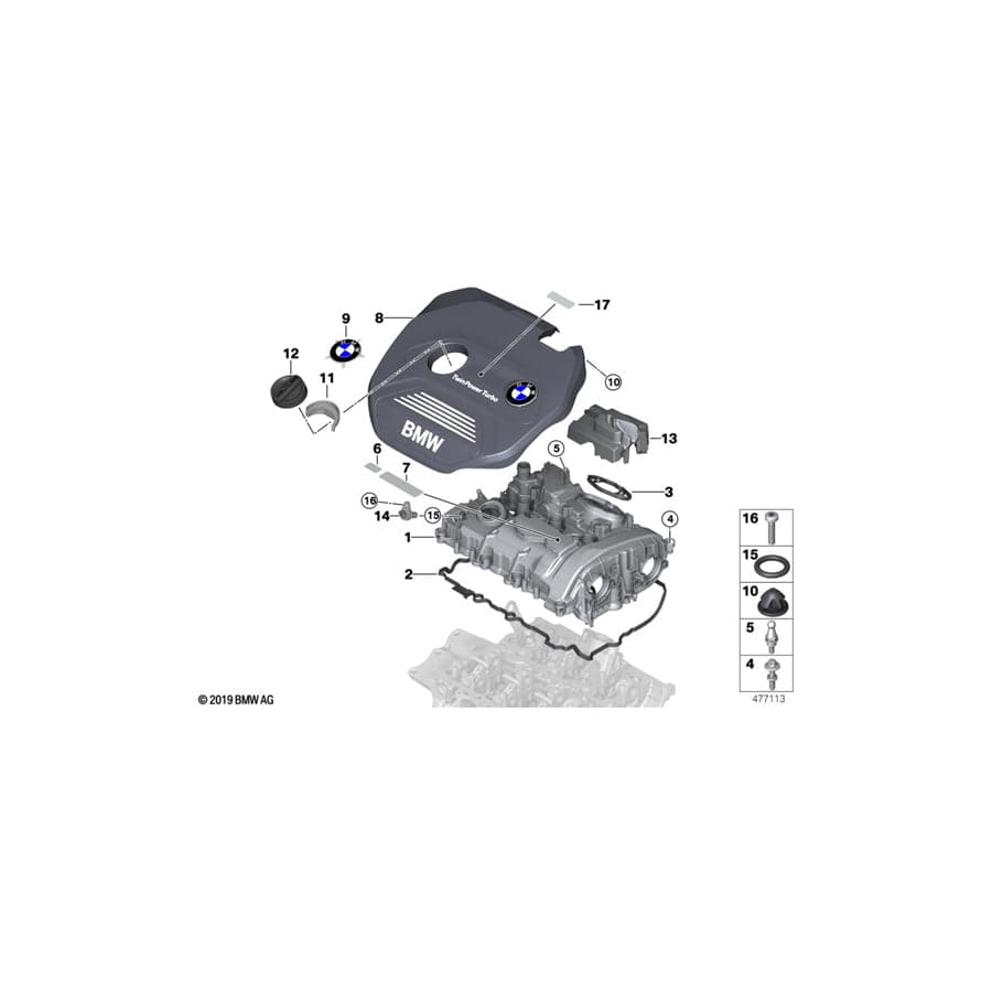 Genuine BMW 11128604754 F45 F45 Acoustic Cover Cylinder Head Cover (Inc. 225xe) | ML Performance UK Car Parts