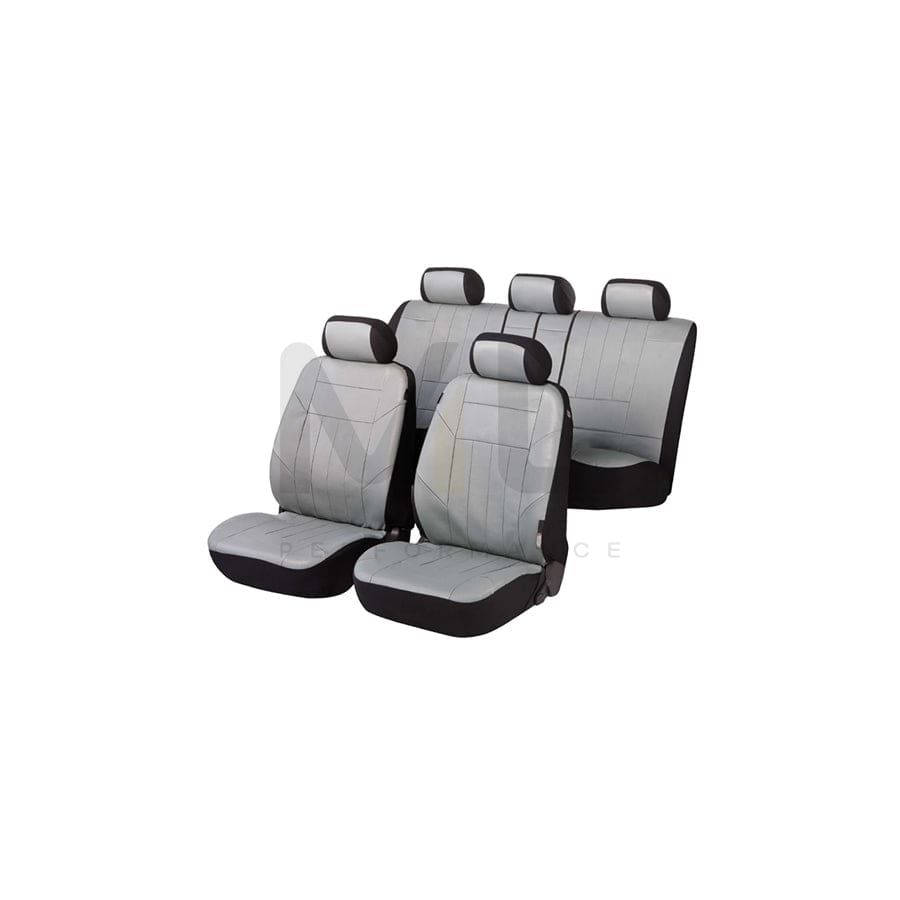 WALSER Soft Nappa 11961 Car seat cover Grey, Polyester, PU (Polyurethane), PVC, Synthetic leather, Front and Rear | ML Performance Car Parts