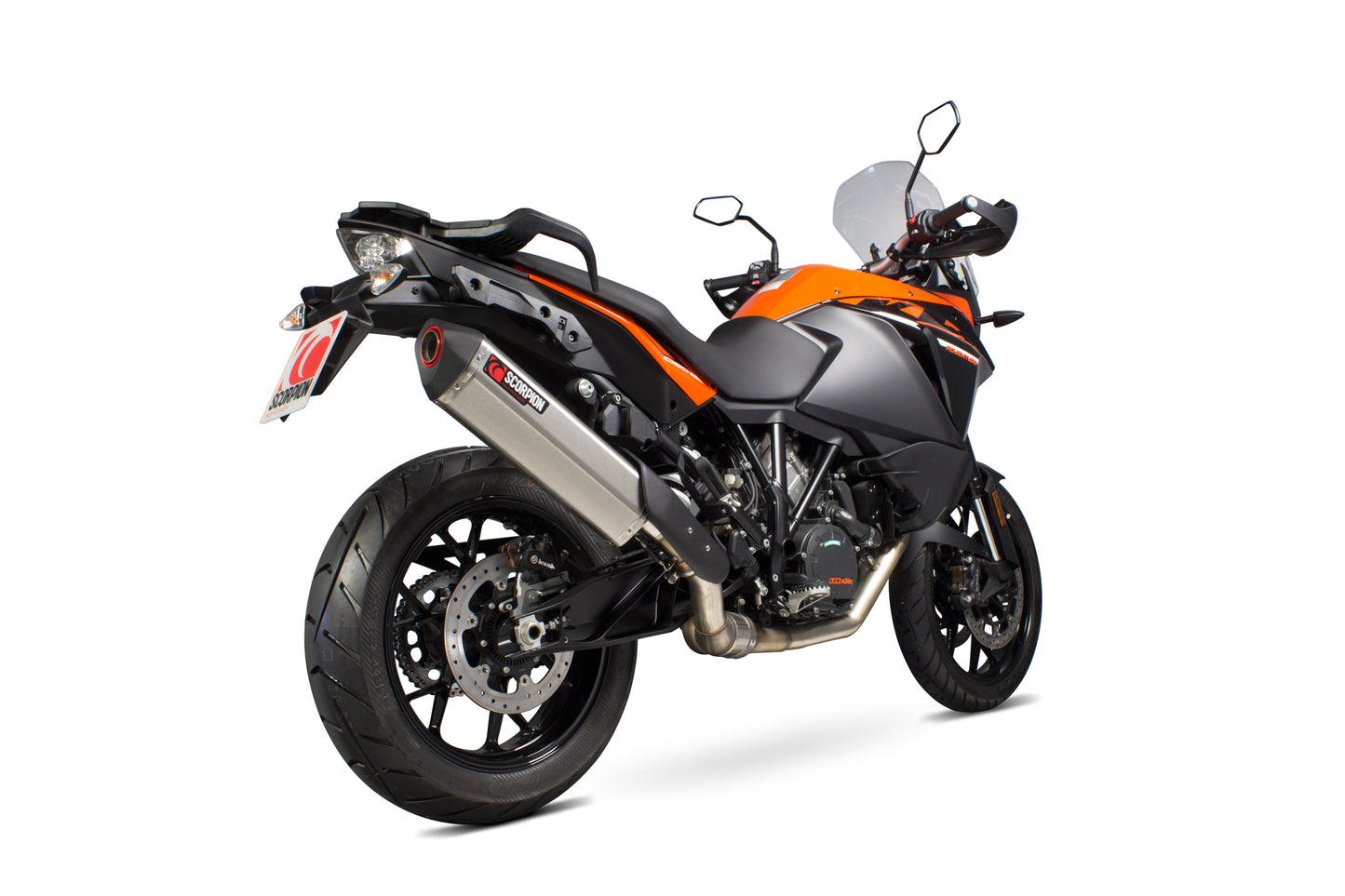 Scorpion RKT85SEO KTM 1090 Adventure Serket Parallel Slip-On - Brushed Stainless Steel Sleeve | ML Performance UK UK