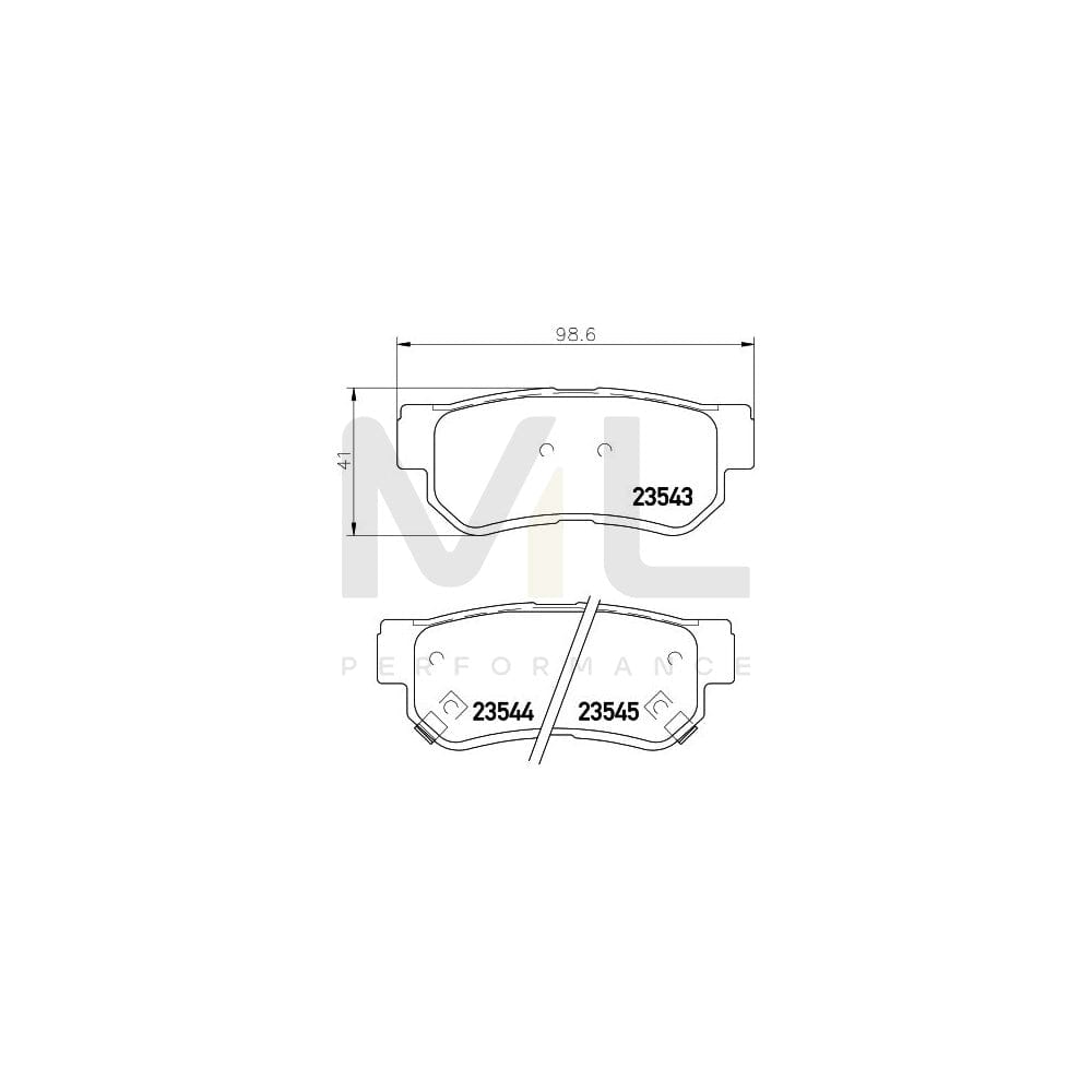 Hella 8DB 355 009-971 Brake Pad Set With Acoustic Wear Warning, With Accessories | ML Performance Car Parts