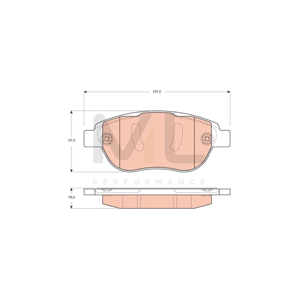 TRW Gdb1669 Brake Pad Set Not Prepared For Wear Indicator, With Brake Caliper Screws, With Accessories | ML Performance Car Parts