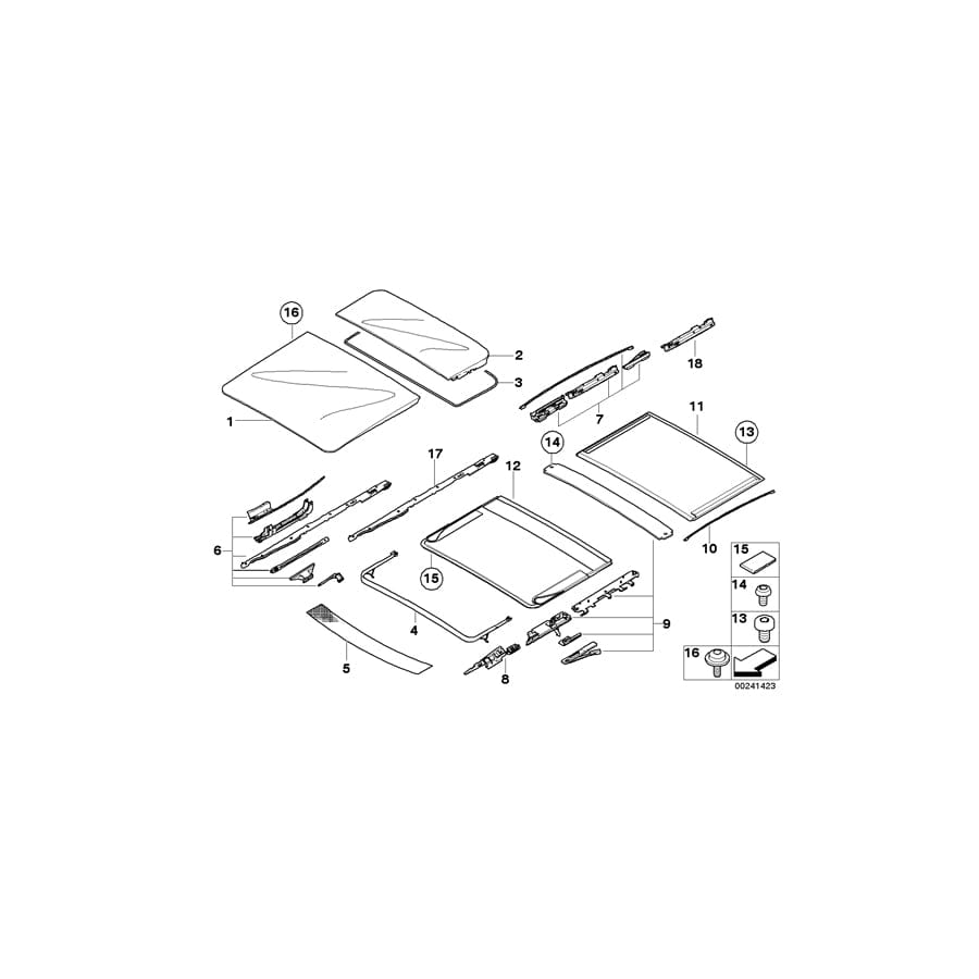 Genuine BMW 54107198983 E61 Net Wind Deflector (Inc. 520i, 520d & 535xi) | ML Performance UK Car Parts