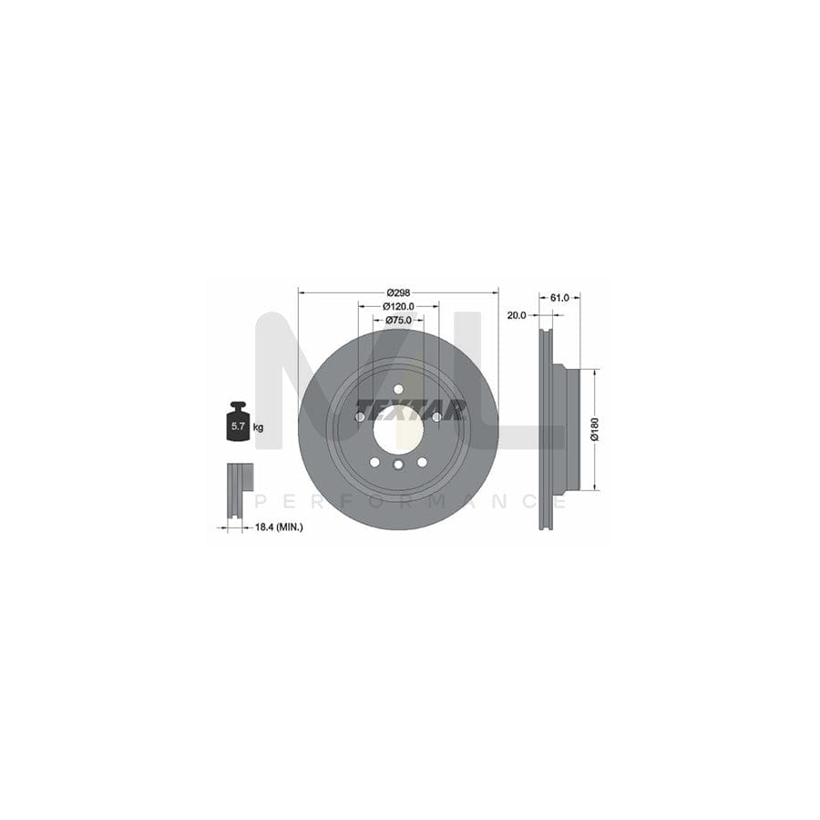 TEXTAR PRO+ 92075105 Brake Disc Externally Vented, Coated, High-carbon, without wheel hub, without wheel studs | ML Performance Car Parts