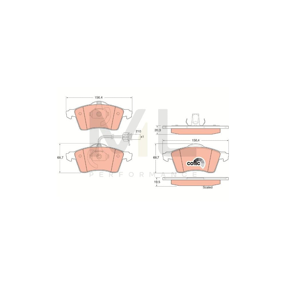 TRW Cotec Gdb1391 Brake Pad Set Incl. Wear Warning Contact | ML Performance Car Parts