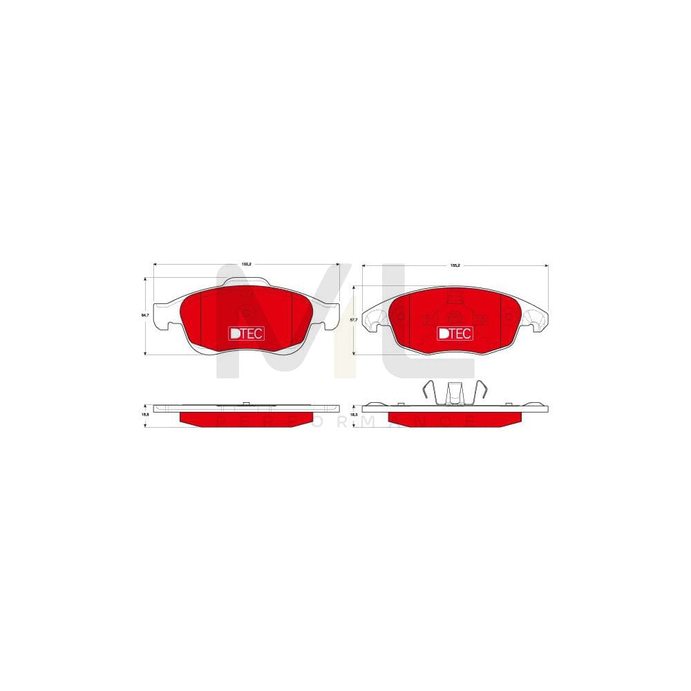 TRW Dtec Cotec Gdb1690Dte Brake Pad Set Not Prepared For Wear Indicator | ML Performance Car Parts