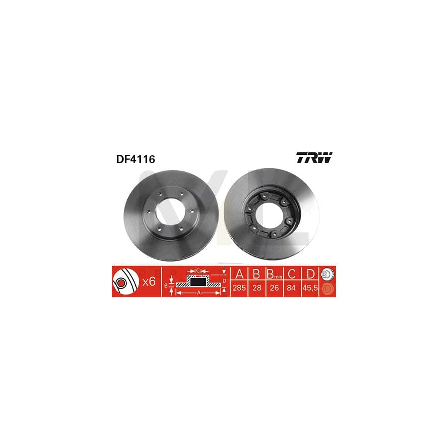 TRW DF4116 Brake Disc Vented, Painted | ML Performance Car Parts