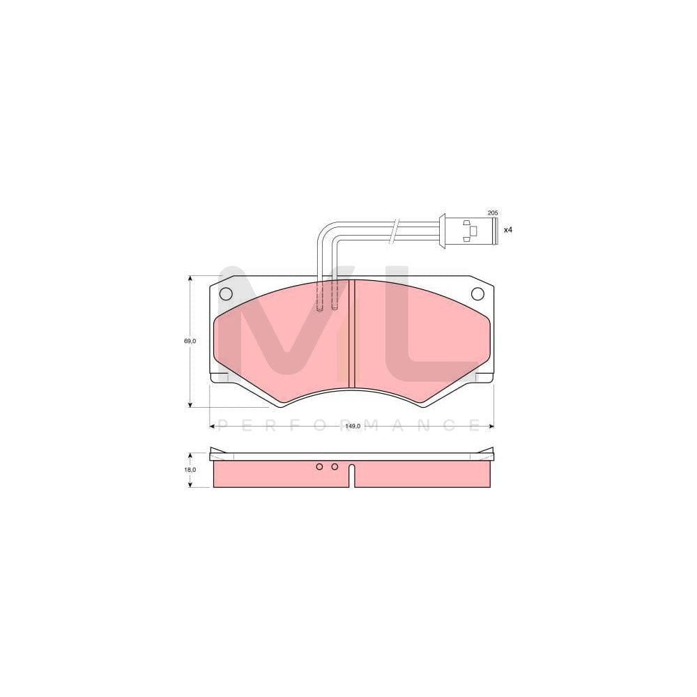 TRW Gdb390 Brake Pad Set For Iveco Daily Incl. Wear Warning Contact | ML Performance Car Parts