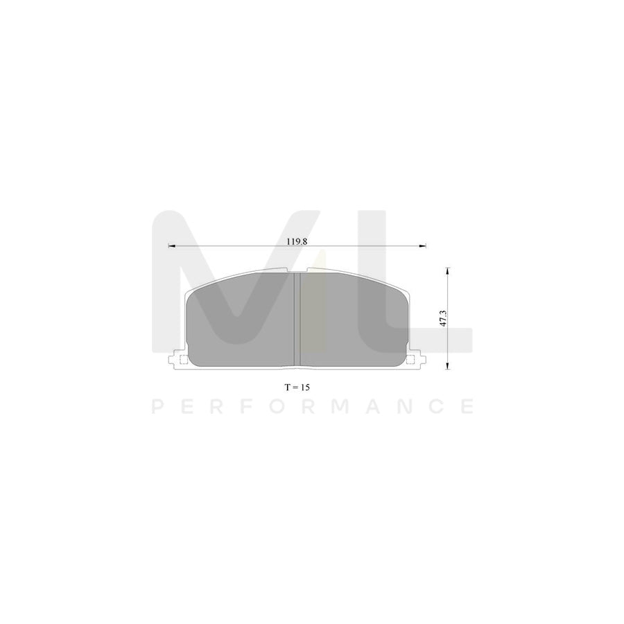 Bosch 0986Ab2001 Brake Pad Set Without Acoustic Wear Warning BP2001N | ML Performance Car Parts