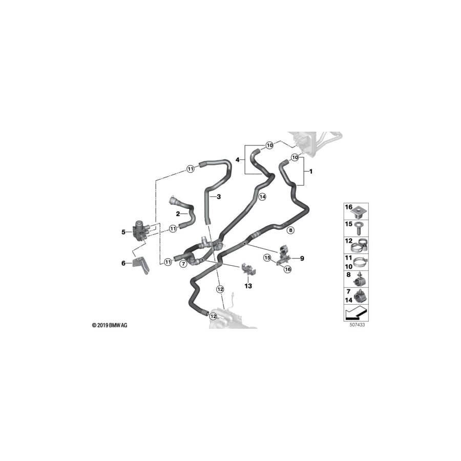 Genuine BMW 64126834338 G01 G02 Bracket, Changeover Valve (Inc. X3 18d, X3 20i & X3 30eX) | ML Performance UK Car Parts