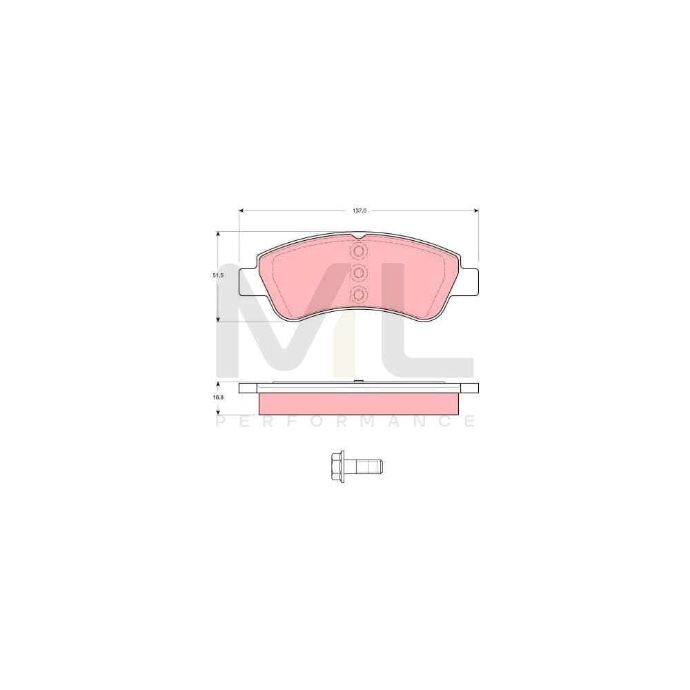 TRW Gdb1582 Brake Pad Set Not Prepared For Wear Indicator | ML Performance Car Parts