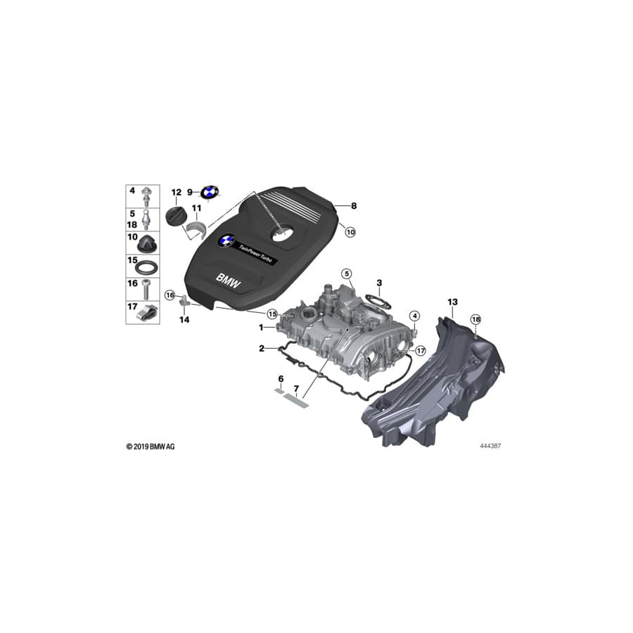 Genuine BMW 11128618515 F21 F55 F30 Profile Seal For Cylinder Head Cover (Inc. 418i, X1 18i & Cooper ALL4) | ML Performance UK Car Parts