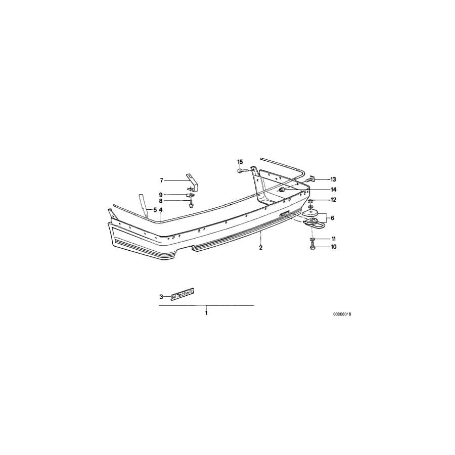 Genuine BMW 51711926202 E30 Foil Right M TECHNIC (Inc. 320i, 325e & 323i) | ML Performance UK Car Parts