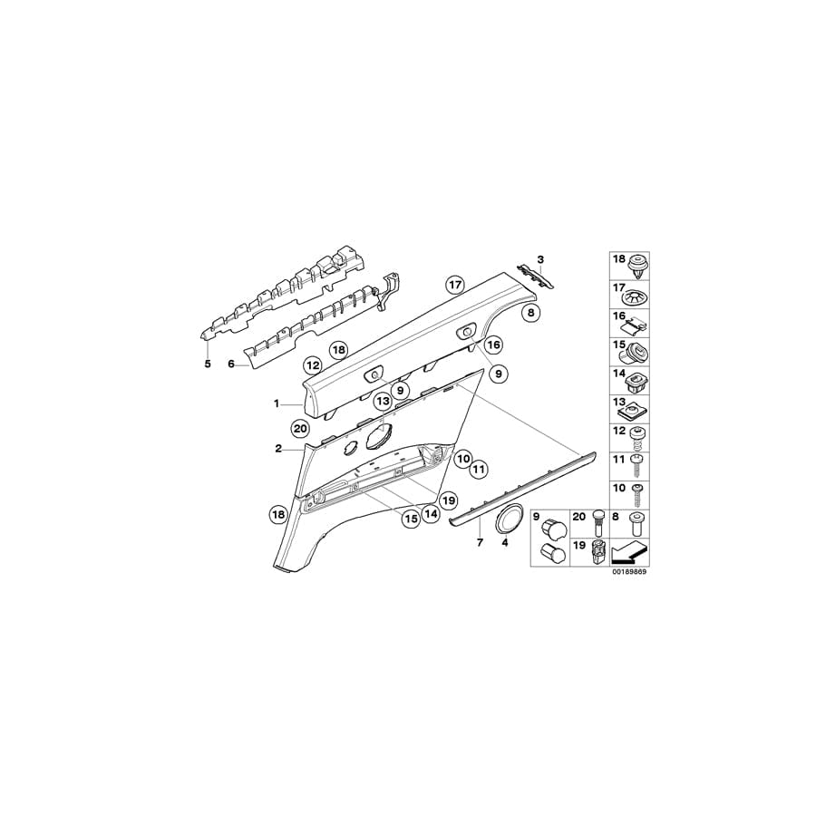 Genuine BMW 51437218930 E93 E93 Lateral Trim Panel Rear Right GRAU/GRAU (Inc. 325i, 335i & 325d) | ML Performance UK Car Parts