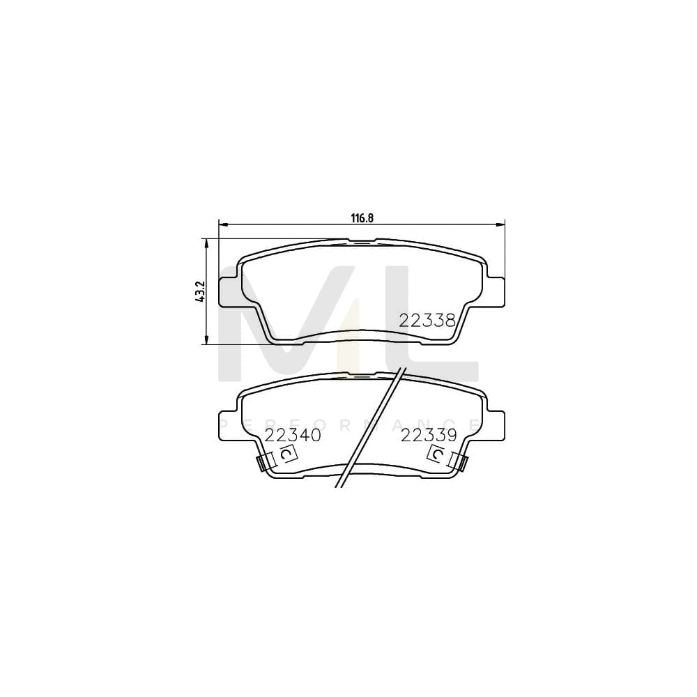 Hella 8DB 355 024-841 Brake Pad Set With Acoustic Wear Warning, With Accessories | ML Performance Car Parts