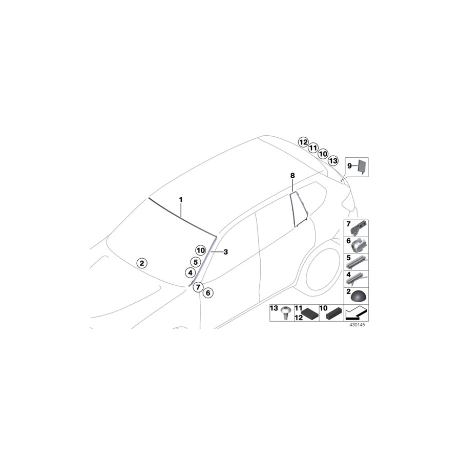 Genuine BMW 51317277645 F25 Drip Moulding, Left (Inc. X3 28i, X3 20dX & X3 28iX) | ML Performance UK