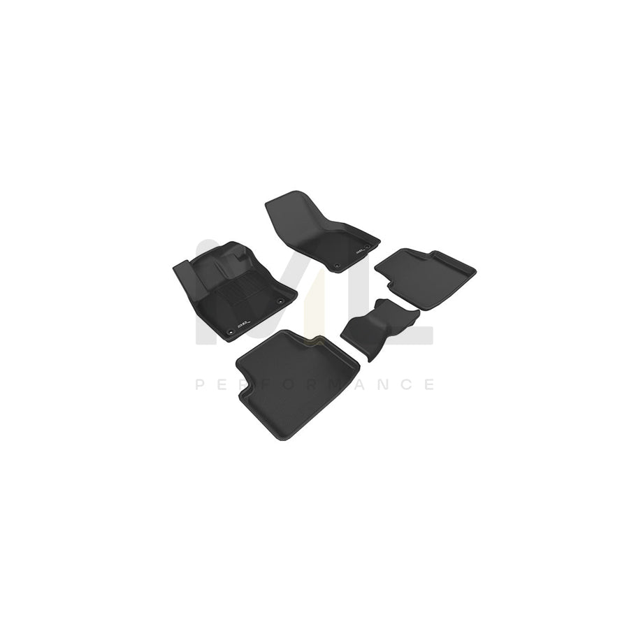 3D L1VW07301509 Floor mat set for VW PASSAT Elastomer, Front, Rear, Quantity: 5, Black | ML Performance Car Parts