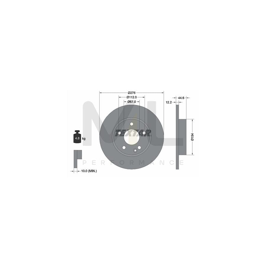 TEXTAR 92131800 Brake Disc suitable for MERCEDES-BENZ A-Class (W169) Solid, without wheel hub, without wheel studs | ML Performance Car Parts