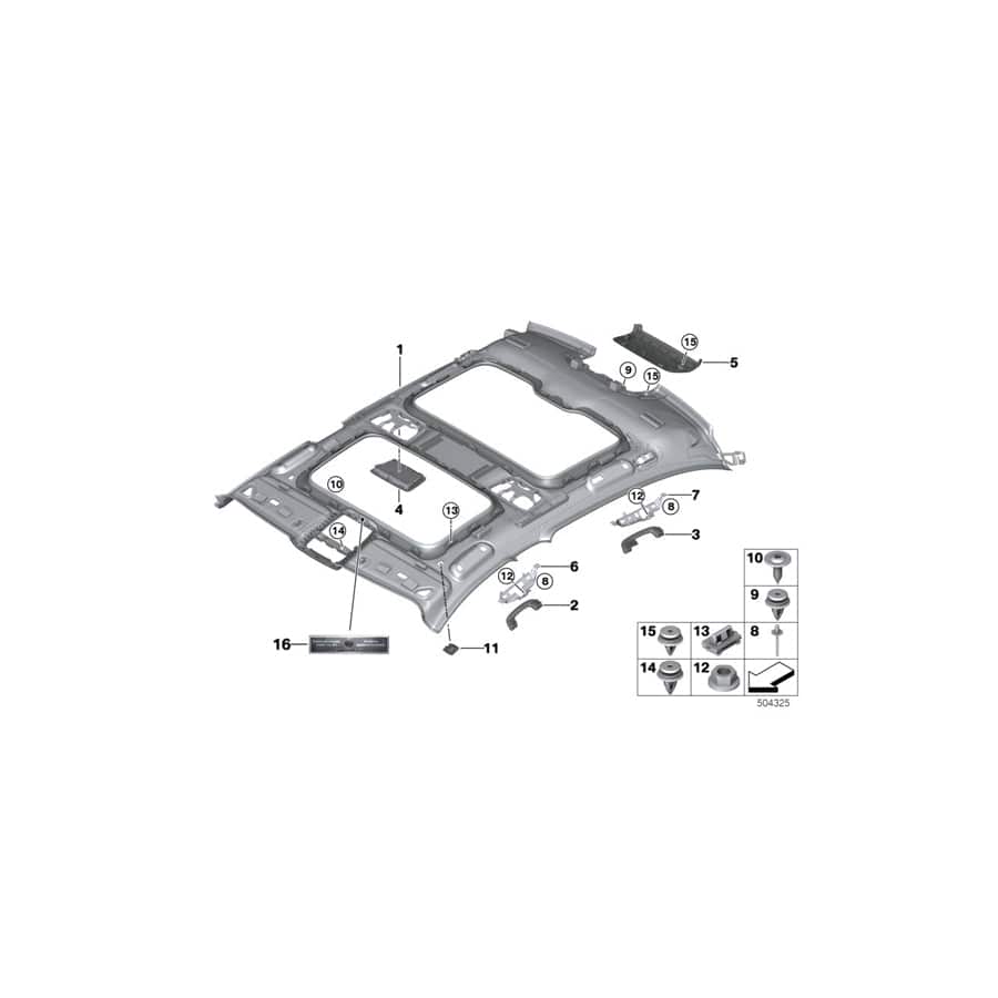 Genuine BMW 51447395190 G11 Headlining ELFENBEINWEISS (Inc. 730d, 750dX & 730dX) | ML Performance UK Car Parts