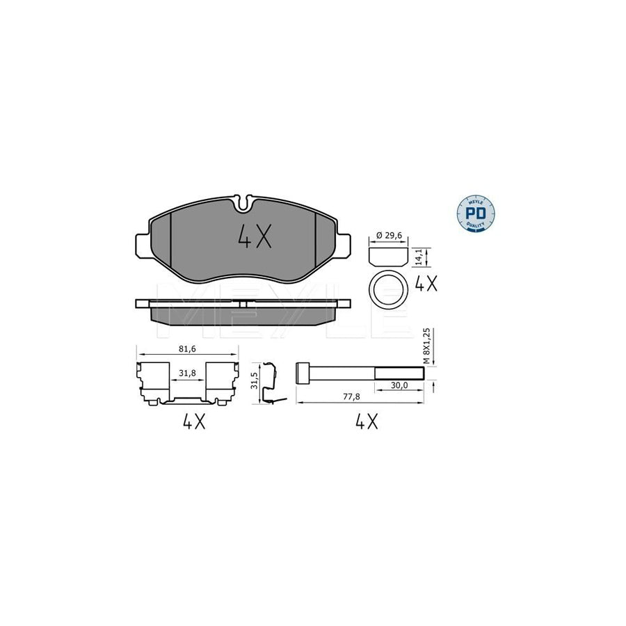 Meyle 025 292 2920/Pd Brake Pad Set For Iveco Daily