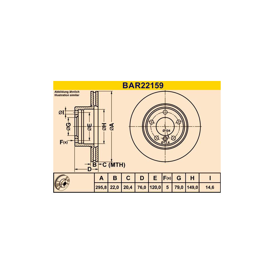 Barum BAR22159 Brake Disc For Bmw 5 Series