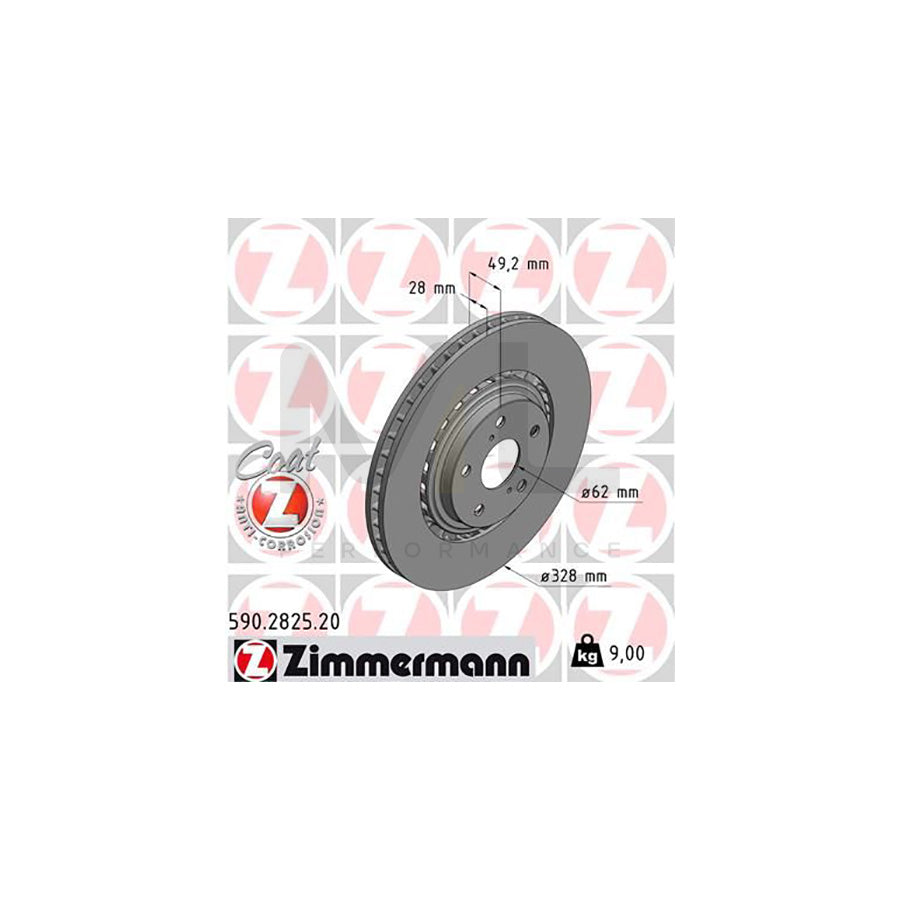 ZIMMERMANN COAT Z 590.2825.20 Brake Disc Externally Vented, Coated | ML Performance Car Parts