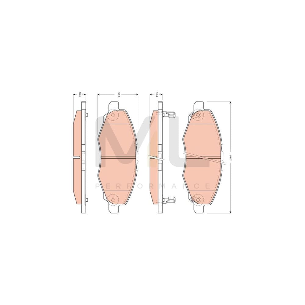 TRW Gdb3427 Brake Pad Set With Acoustic Wear Warning | ML Performance Car Parts