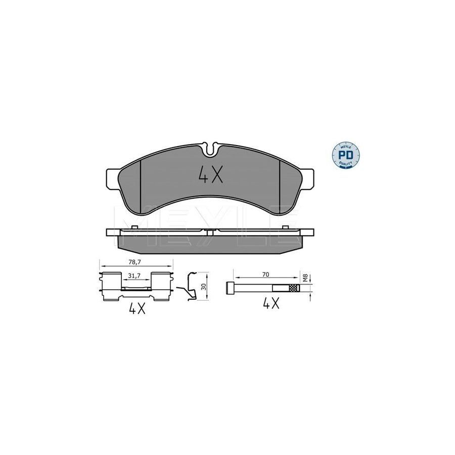 Meyle 025 292 3122/Pd Brake Pad Set For Iveco Daily