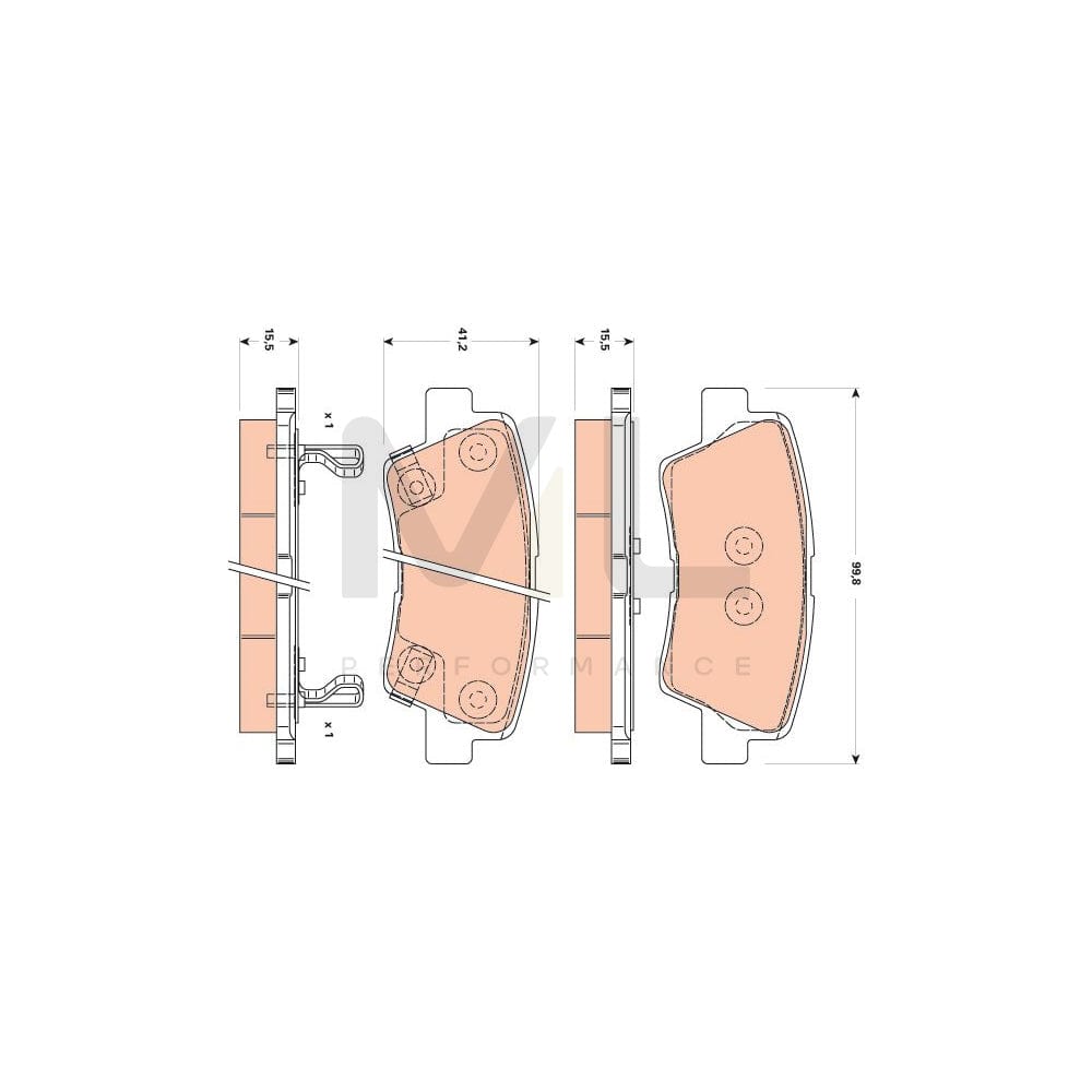 TRW Gdb3495 Brake Pad Set With Acoustic Wear Warning | ML Performance Car Parts