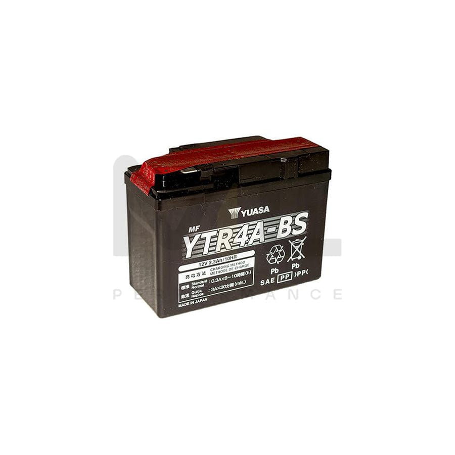 Yuasa YTR4A-BS 12v VRLA Motorbike & Motorcycle Battery | ML Performance UK Car Parts