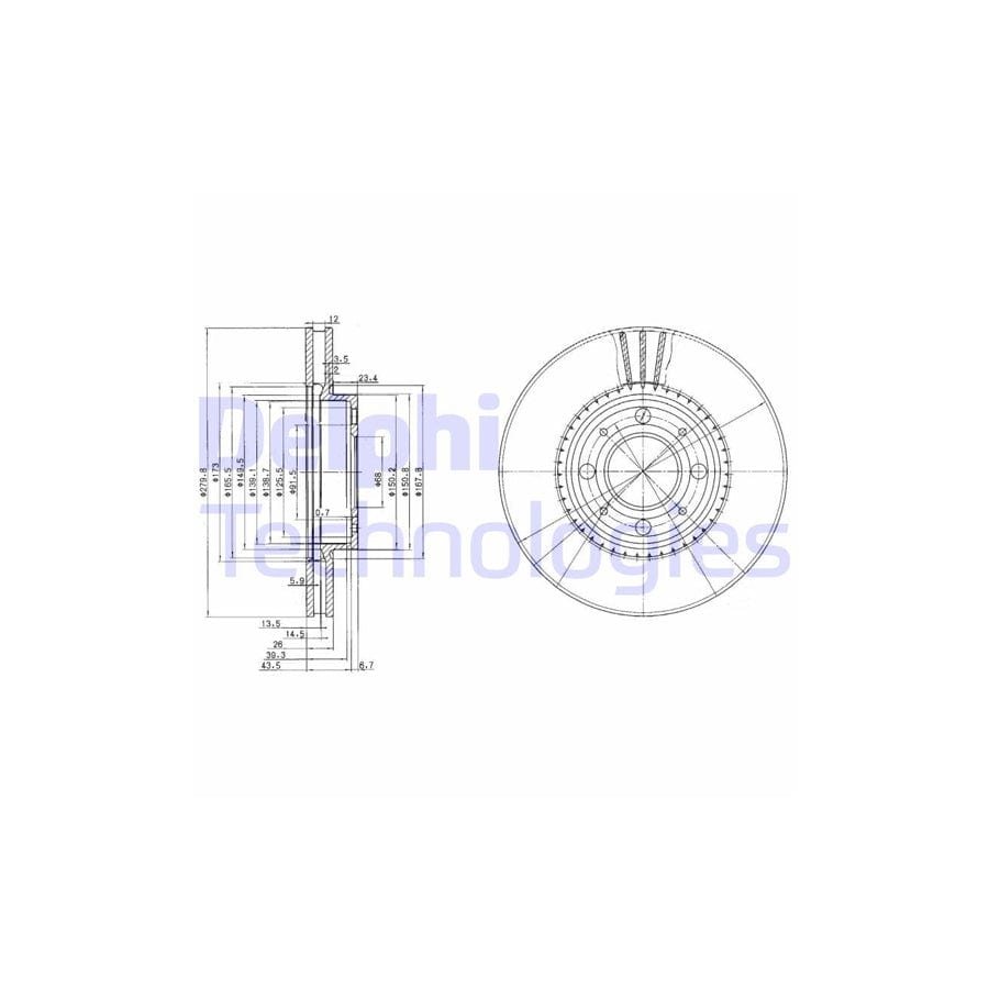 Delphi Bg2720 Brake Disc For Volvo 850