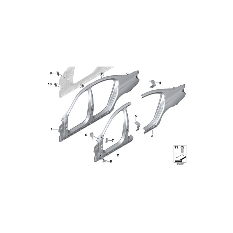 Genuine BMW 41007421764 G12 G11 Bracket, Side Panel, Top Right (Inc. 750LdX, 750LiX 4.4 & 750LiX 4.0) | ML Performance UK Car Parts