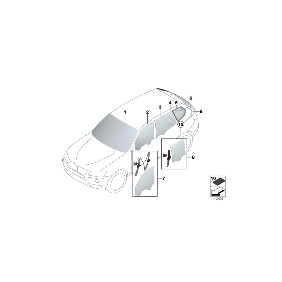 Genuine BMW 51377248148 F25 Finisher, Side Window, Rear Right (Inc. X3) | ML Performance UK Car Parts