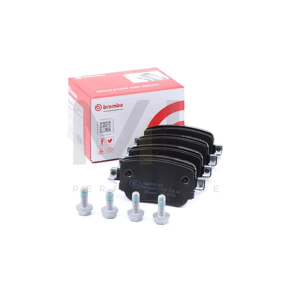 Brembo P 85 140 Brake Pad Set Excl. Wear Warning Contact, With Brake Caliper Screws | ML Performance Car Parts