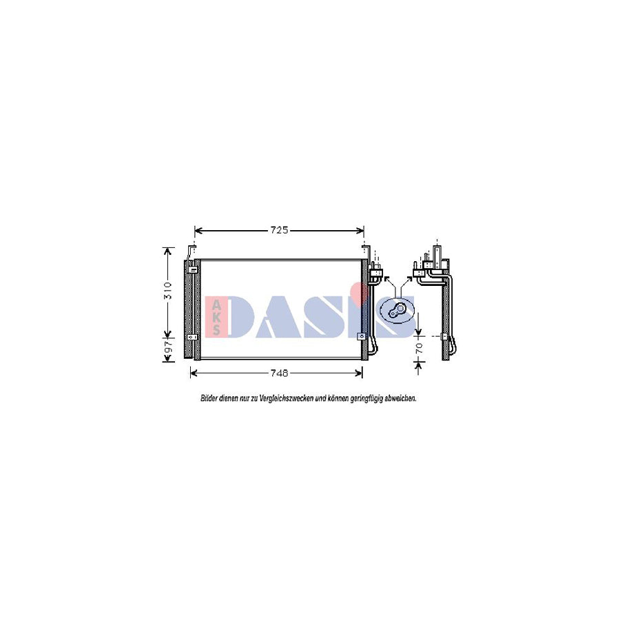 AKS Dasis 562150N Air Conditioning Condenser For Hyundai Trajet (Fo) | ML Performance UK