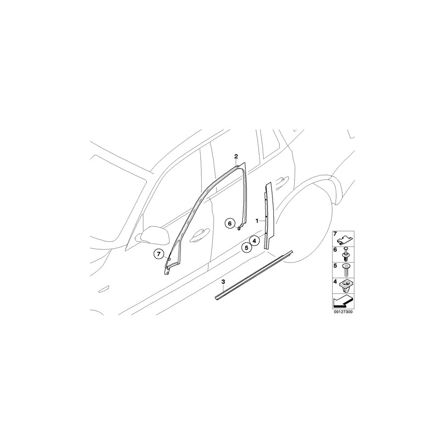 Genuine BMW 51333402330 E83 Channel Cover,Exterior,Door, Front Right GLANZSCHWARZ (Inc. X3 3.0d, X3 3.0sd & X3 2.5i) | ML Performance UK