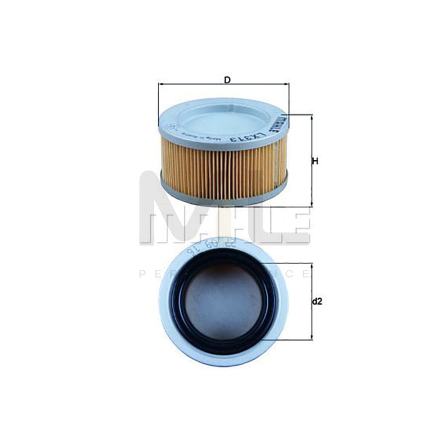 MAHLE ORIGINAL LX 313 Air Filter Filter Insert | ML Performance Car Parts