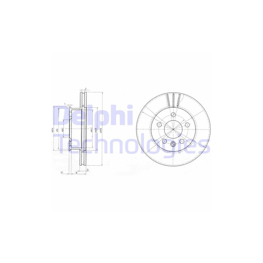 Delphi Bg2717 Brake Disc For Vw Transporter