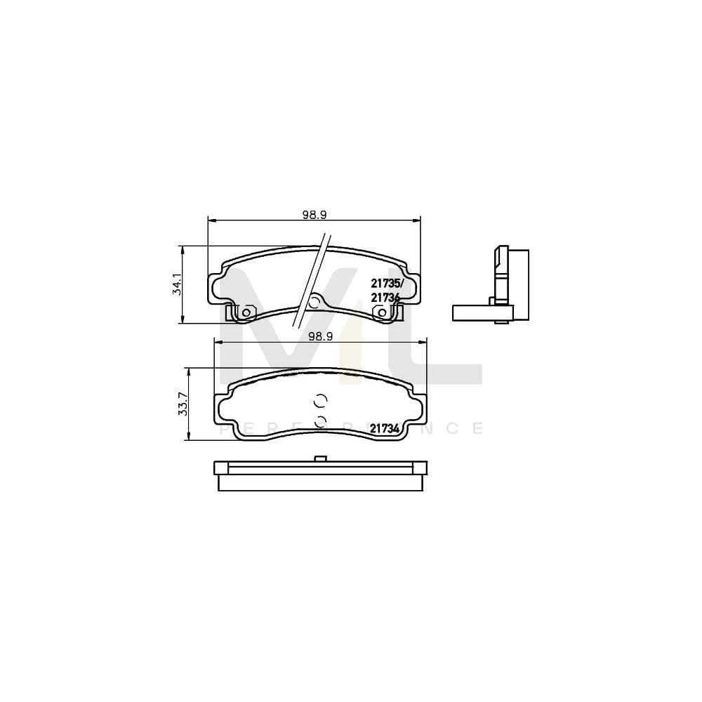 Hella 8DB 355 016-731 Brake Pad Set With Acoustic Wear Warning | ML Performance Car Parts