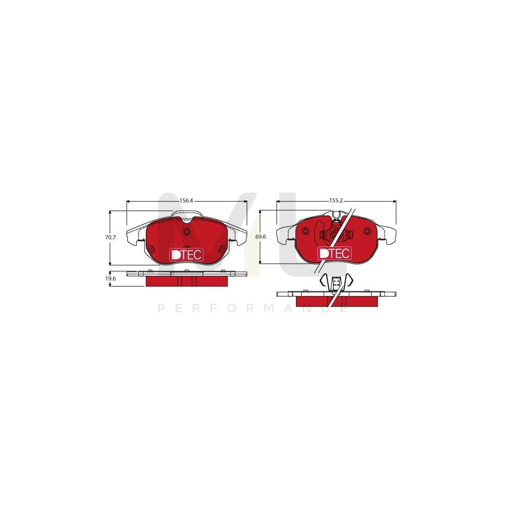 TRW Dtec Cotec Gdb1613Dte Brake Pad Set Prepared For Wear Indicator | ML Performance Car Parts